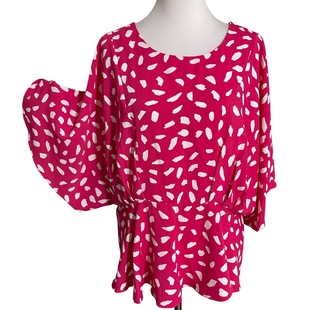 Umgee Pink White Patterned Blouse